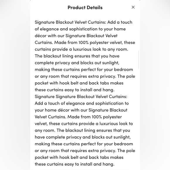 Olivia Signature Velvet Curtains | 2 Single Panel Blackout Curtains | 50"W; 84"L - Picture 8 of 10